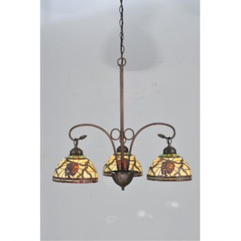 28W Pinecone Dome 3 Lt Chandelier