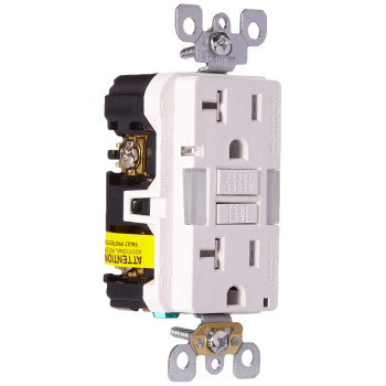 Leviton Gfnl2W Selftest Smartlockpro Slim Gfci Tamperresistant Receptacle With Guidelight And Led Indicator 20Amp White