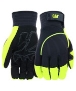 Cata Cat012224 Hivis Work Gloves Green Xlarge Synthetic Palm Gloves W Touchscreen Fingertips Adjustable Strap Padded Pal