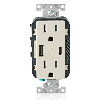 Leviton T5633T 15Amp Type A Typec Usb Chargertamper Resistant Outlet Not For Laptops Light Almond