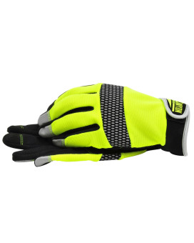 Black Canyon Outfitters Safety Work Gloves Hivis Hidex Leather W Neoprene Padding Large