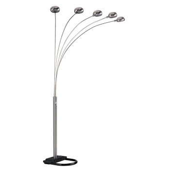 Ore 6962Sn 5Arm Arch Floor Lamp With Dimmer Silver 84 X 45 X 50 Satin Nickel