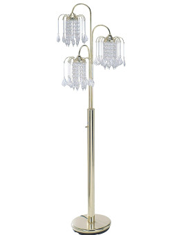 Ore International 6866G Floor Lamp Polished Brass White 63 X 19 X 19