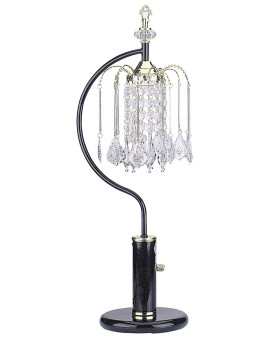 Ore International 715Bk Table Lamp With Crystallike Shades Black 27 X 12 X 12