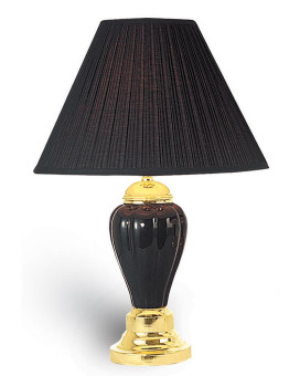 27 Tall Ceramic Table Lamp Urnshaped With Black Finish Linen Shade