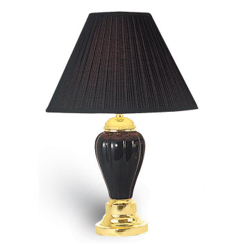 27 Tall Ceramic Table Lamp Urnshaped With Black Finish Linen Shade