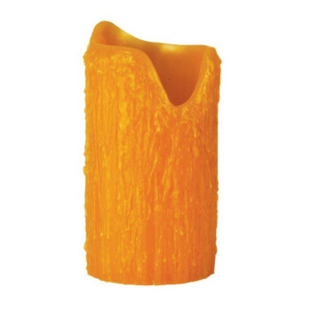 4W X 8H Poly Resin Honey Amber Uneven Top Candle Cover