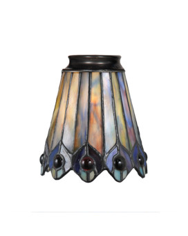 4W Tiffany Jeweled Peacock Fan Light Shade