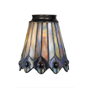 4W Tiffany Jeweled Peacock Fan Light Shade