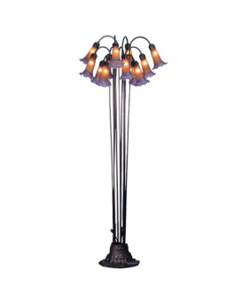 60H Amberpurple Pond Lily 12 Lt Floor Lamp