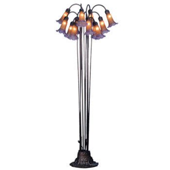 60H Amberpurple Pond Lily 12 Lt Floor Lamp