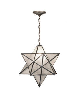 24W Moravian Star Clear Seeded Pendant