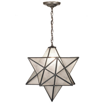 24W Moravian Star Clear Seeded Pendant