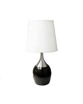 24 Tall Metal Touch Table Lamp With Espresso Finish White Shade