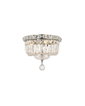 2528 Tranquil Collection Flush Mount D10In H8In Lt4 Chrome Finish Royal Cut Crystals