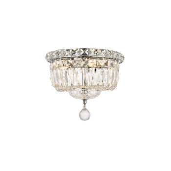 2528 Tranquil Collection Flush Mount D10In H8In Lt4 Chrome Finish Royal Cut Crystals