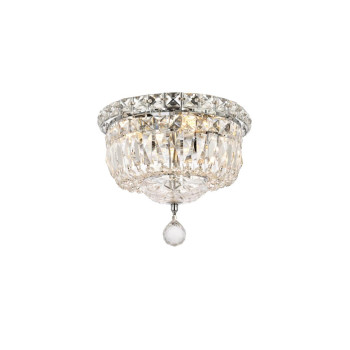 2528 Tranquil Collection Flush Mount D10In H8In Lt4 Chrome Finish Royal Cut Crystals