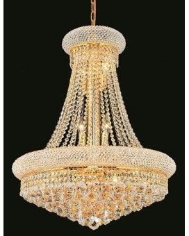 Elegant Lighting 1800D24Grc 24 D X 32 In Primo Collection Hanging Fixture Royal Cut Gold