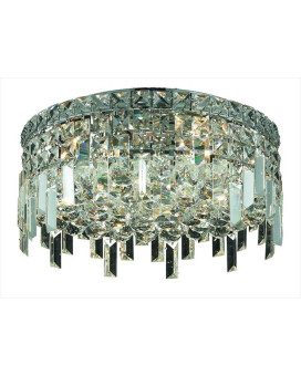 Elegant Lighting 2031F16Crc 16 Dia X 55 H In Maxim Collection Flush Mount Royal Cut Chrome Finish