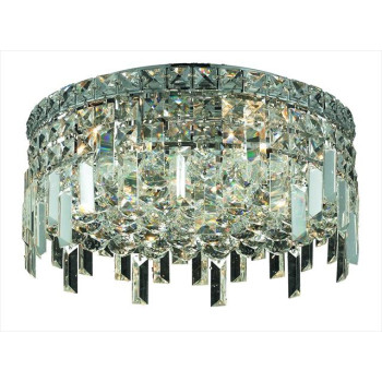 Elegant Lighting 2031F16Crc 16 Dia X 55 H In Maxim Collection Flush Mount Royal Cut Chrome Finish