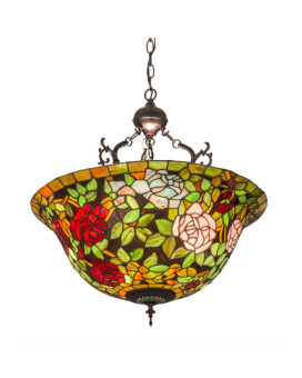 24W Tiffany Rosebush Inverted Pendant