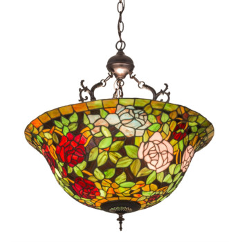 24W Tiffany Rosebush Inverted Pendant