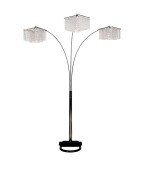 Ore International 6932 3 Light Crystal Inspirational Arch Floor Lamp 97 X 175 X 19 Silver