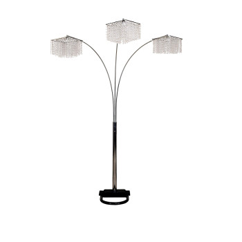 Ore International 6932 3 Light Crystal Inspirational Arch Floor Lamp 97 X 175 X 19 Silver