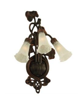 105W White Pond Lily 3 Lt Wall Sconce