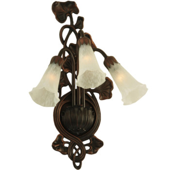 105W White Pond Lily 3 Lt Wall Sconce