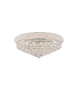 Elegant Lighting 1800F24Crc Primo Collection 12Light Flush Mount Royal Cut Crystals With Chrome Finish