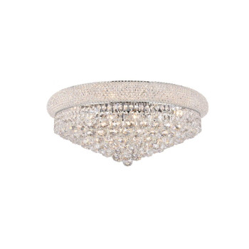 Elegant Lighting 1800F24Crc Primo Collection 12Light Flush Mount Royal Cut Crystals With Chrome Finish