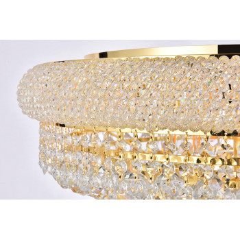 Elegant Lighting 1800F24Crc Primo Collection 12Light Flush Mount Royal Cut Crystals With Chrome Finish