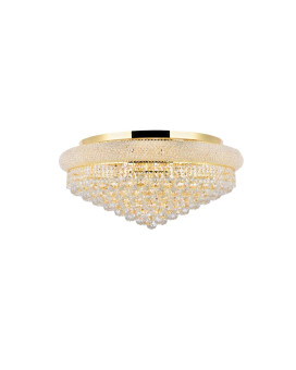 1800 Primo Collection Flush Mount D28In H13In Lt15 Gold Finish Royal Cut Crystals