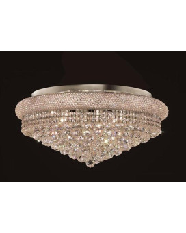 Elegant Lighting 1800F28Crc 28 D X 13 In Primo Collection Flush Mount Royal Cut Chrome