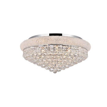 Elegant Lighting 1800F28Crc 28 D X 13 In Primo Collection Flush Mount Royal Cut Chrome