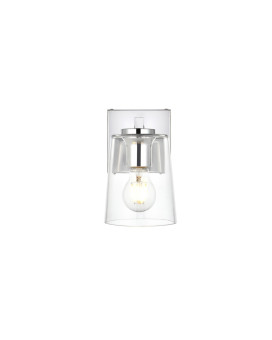 Kacey 1 Light Chrome And Clear Bath Sconce