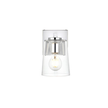 Kacey 1 Light Chrome And Clear Bath Sconce