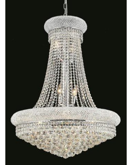 Elegant Lighting 1800D28Crc 28 D X 36 In Primo Collection Hanging Fixture Royal Cut Chrome