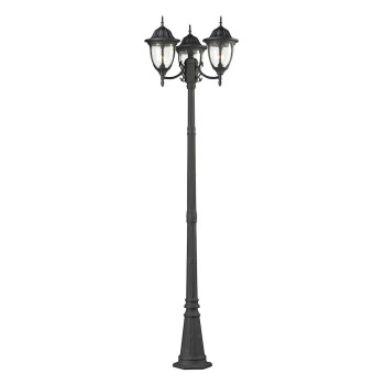 Central Square 91 High 3Light Outdoor Post Light Textured Matte Black