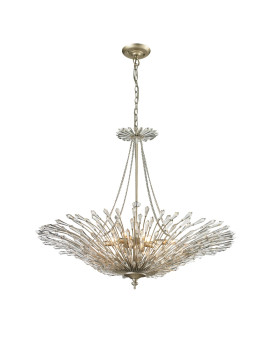 Viva 37 Wide 8Light Chandelier Aged Silver