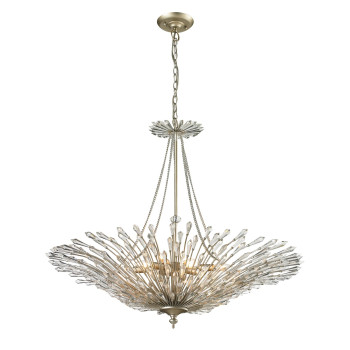 Viva 37 Wide 8Light Chandelier Aged Silver