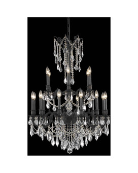 9218 Rosalia Collection Chandelier D32In H42In Lt18 Dark Bronze Finish Royal Cut Crystals