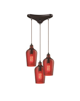 Hammered Glass Configurable Multi Pendant Oil Rubbed Bronze