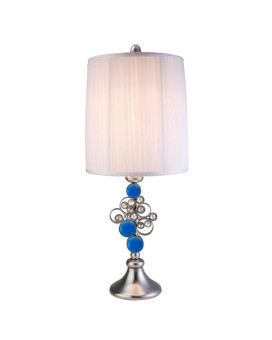 28 Tall Polyresin Table Lamp Just Dazzle With Silver Finish White Shade