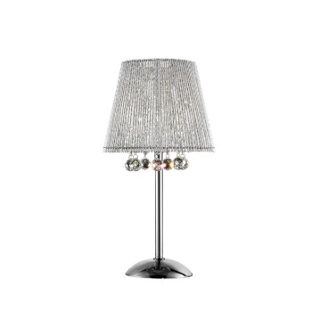 275 Tall Metal Table Lamp Dreamer With Silver Finish And Crystal Accents Silver Shade