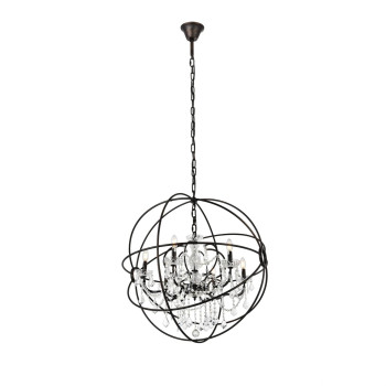 1130 Geneva Collection Pendent Lamp D32 H345 Lt6 Dark Bronze Finish Royal Cut Crystals