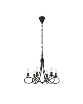 1452 Lyndon Collection Pendant Lamp D24 H19 Lt6 Dark Bronze Finish