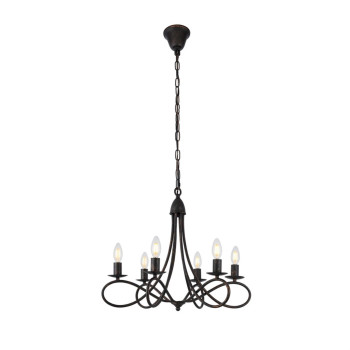 1452 Lyndon Collection Pendant Lamp D24 H19 Lt6 Dark Bronze Finish