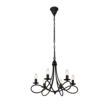 1452 Lyndon Collection Pendant Lamp D24 H19 Lt6 Dark Bronze Finish